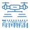 drone watering field doodle icon hand drawn illustration