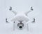 Drone, white studio background shooting, quadrocopter fpv fly camera rc controller