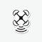 Drone Wi-Fi Signal sticker Icon isolated on gray background