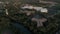 Drone wide shot of residential urban district downtown Naperville USA.