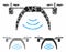 Drone WiFi repeater Composition Icon of Uneven Elements