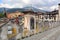 Dronero, Piedmont, Italy View of the old village in Val Maira  ftom the medieval bridge