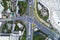 Drones Aerial View top down of road junction from above Image for transportation background,automobile traffic of many cars and