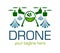 Drones for Agriculture logo. The future of Farming and Agriculture concept. Helicopter Irrigation