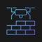 Drones for construction gradient vector icon for dark theme