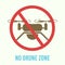 Drones Flights Ban Warning Sign Flat Vector