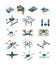 Drones isometric. Aircraft future modern technologies transport unmanned aviation vector set