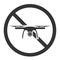 Drones not allowed, drone prohibition sign or icon