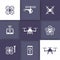 Drones, quadrocopters, copters icons
