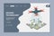 Drones technology. Landing smart city isometric flying digital camera urban landscape vector web layout