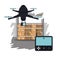 Drones in warehouse cartoon