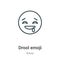 Drool emoji outline vector icon. Thin line black drool emoji icon, flat vector simple element illustration from editable emoji