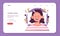 Drooling during sleep web banner or landing page. Female character