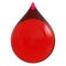 Drop of blood red liquid translucent abstract oil droplet form