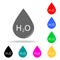 drop and chemical formula of water icon. Elements of School and study multi colored icons. Premium quality graphic design icon. Si