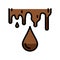 drop chocolate color icon vector illustration