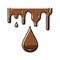 drop chocolate color icon vector illustration