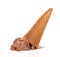 Drop chocolate ice cream cone