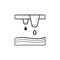 Drop on demand 3D printing technology hand drawn outline doodle icon.