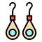 Drop earrings icon color outline vector