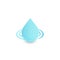 Drop logo, clean water sign, blue droplet vector icon, aqua design symbol on white background. Fresh drink logotype