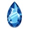 Drop shaped gemstone icon, cartoon style