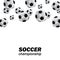 Drop soccer football realistic ball falling from top for sport championship