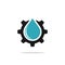 Drop Water Gear Logo Template Illustration Design. Vector EPS 10