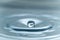 A drop of water hovering in the air before hitting a water surface, which will cause a beautiful splash, close-up photo