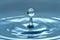 A drop of water hovering in the air before hitting a water surface, which will cause a beautiful splash, close-up photo