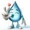 Drop of water sends a kiss to everyone. Climate changes. World Water Day. AI generated