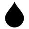 drop of water shape - black and white vector silhouette symbol illustration of waterdrop, white background