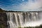 The drop of water on the Victoria Falls on the African river Zambezi