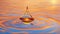 drop of water on yellow sunset water drop icon ripples