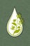 Drop of ylang ylang flower essential oil logo - cananga tree. Aromatherapy, perfumery, cosmetics, spa logo. raft paper textured