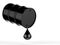 Droplet of crude oil with black barrel