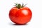 Droplets of Delight: Red Tomato with Water Beads on White Background