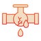 Dropped oil trunk flat icon. Burst pipe and drop leak, cracked with flow. Fuel industry vector design concept, gradient