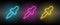 dropper, eyedropper vector icon yellow, pink, blue neon set. Tools vector icon