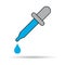 Dropper liquid shadow icon, medicine health tool web symbol, test fluid design vector illustration