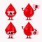 Drops of blood with your type on paper to raise awareness about the blood donation campaign