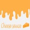 Drops of cheese sauce. Vector seamless banner. Wrapping of packages