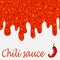 Drops of chili sauce. Vector seamless banner. Wrapping of packages