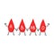 Drops of different blood groups holding each other by hands