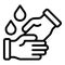 Drops hands icon, outline style