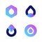 Drops. Vector icons or logo templates set