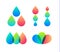 Drops vector icons set. Inkjet Printer logo template. Design house, expresse photo company logotype. Typography abstract