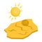 Drought cracked desert landscape icon