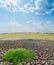 Drought earth under cloudy sky