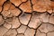 Drought land, dry soil ground in desert area, cracked mud in arid landscape. Shortage of water, water scarcity, climate change,